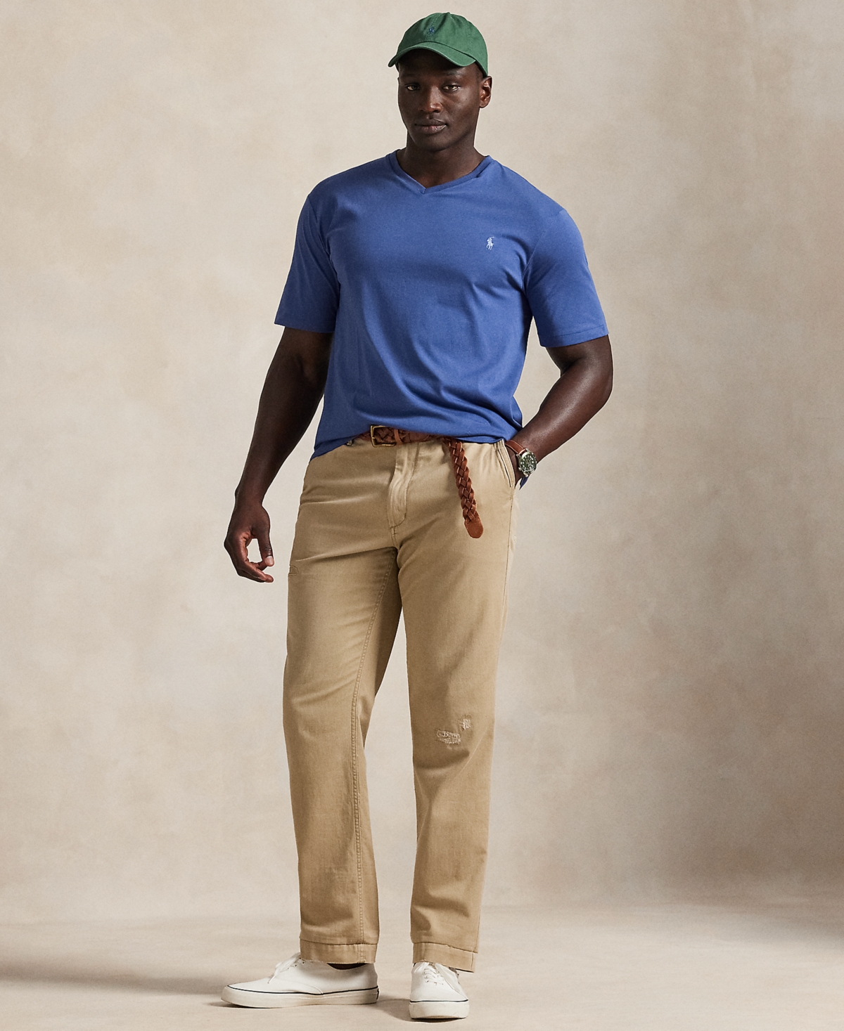 Polo Ralph Lauren Ralph Lauren Jersey V-neck T-shirt In Blue