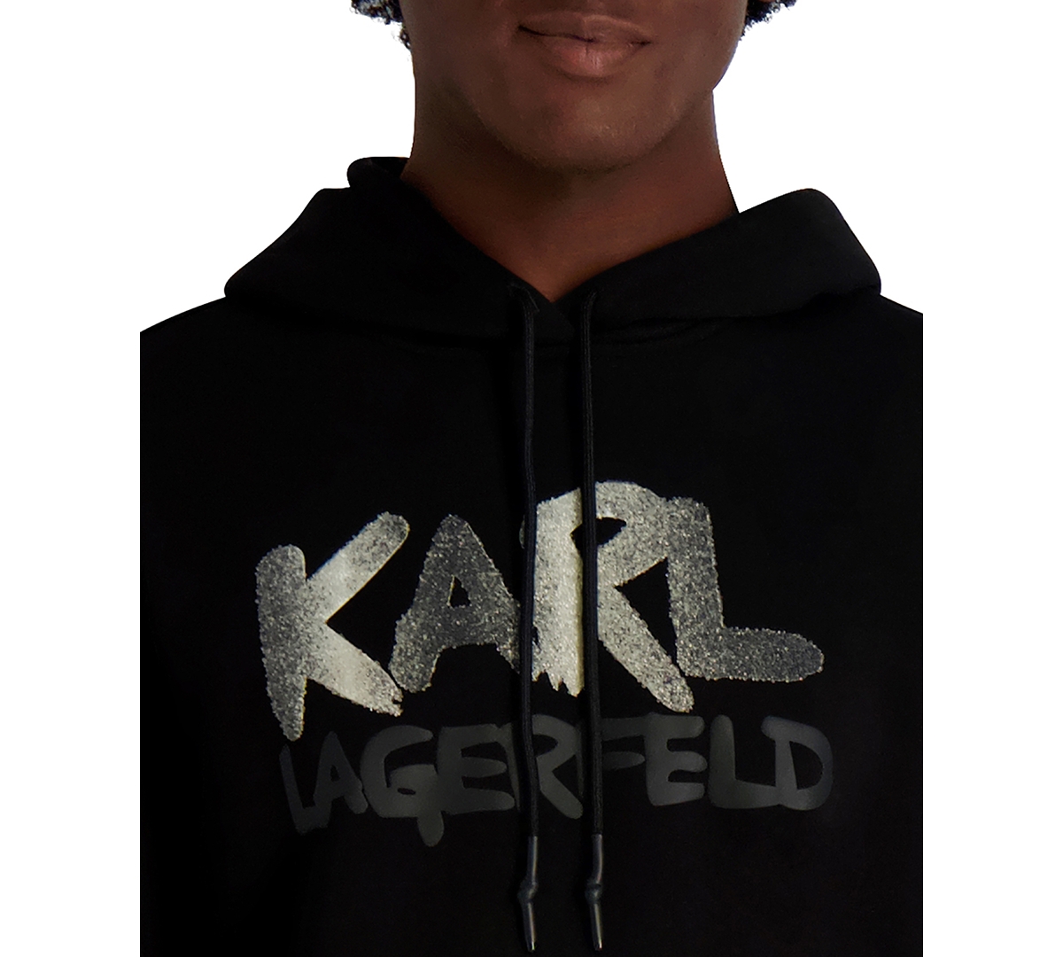 Karl Lagerfeld Paris Men's Graffiti Textured Pull-On Sweatshirt