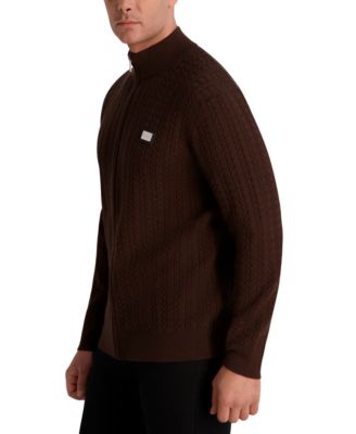 Men's Full Zip Cable Knit Sweater