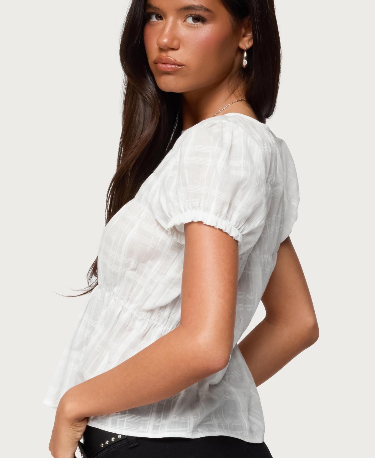 Edikted Women's Maricella Gathered Tiered Top