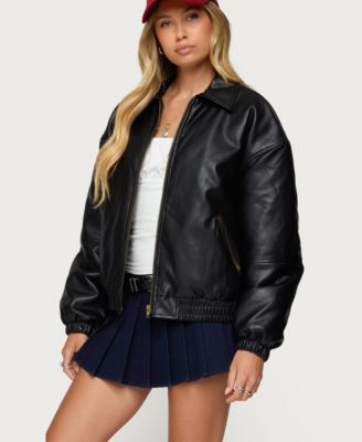 Women's Halley Faux Leather Bomber Jacket