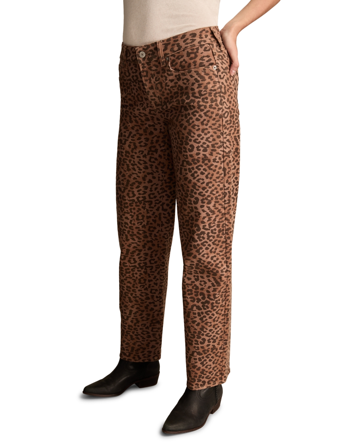 Lucky Brand Women's Low Rise Animal Print Stretch Jeans In Brown