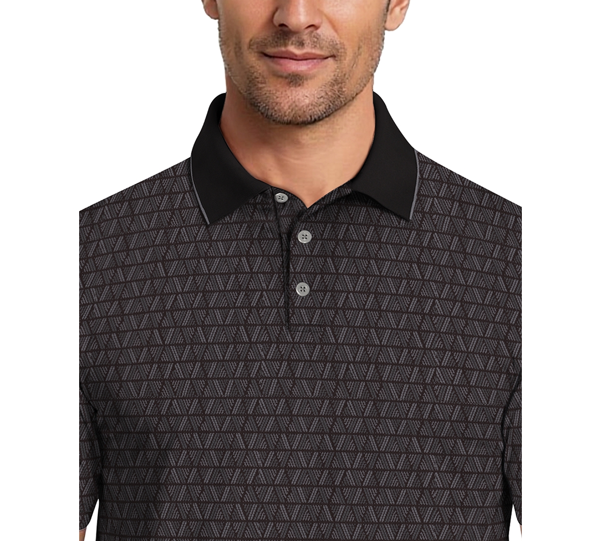 Pga Tour Men's Argyle Jacquard Polo Shirt