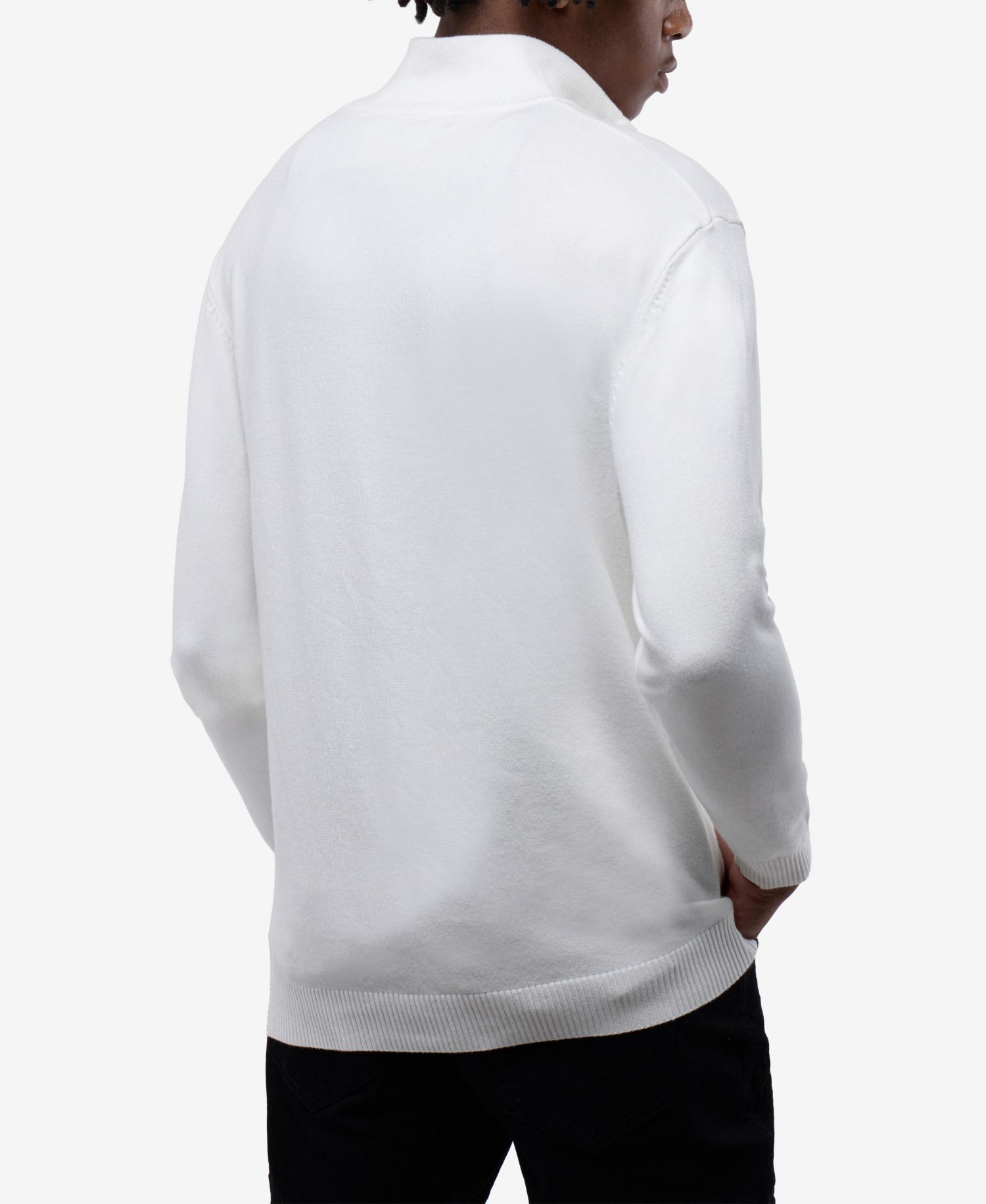 X RAY Men's Quarter Zip Mock Neck Sweater
