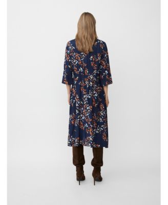 MaNymari Round Neck 3/4 Sleeve Dress