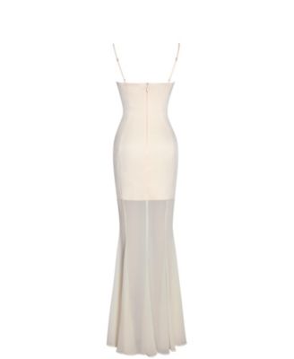 Women's Zayne Butter Yellow Ruch Breast Chiffon Mermaid Maxi Dress