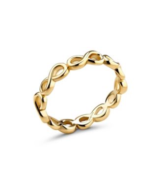 Infinity Eternity Ring in Gold Plated Sterling Silver, Size 6
