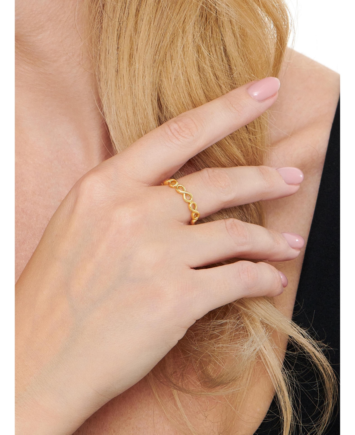 Devata Infinity Eternity Ring in Gold Plated Sterling Silver