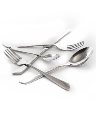 Gibbous 20 Piece Flatware Utensil Set, Stainless Steel Silverware Metal Service for 4 in Silver