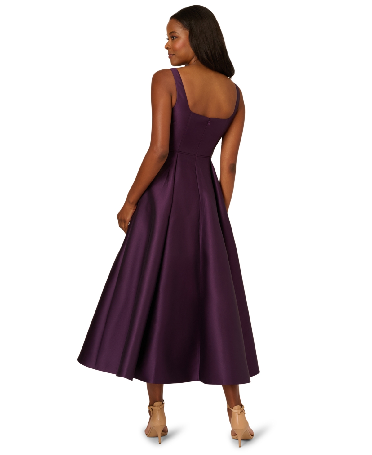 Adrianna Papell Women's Mikado Fit & Flare Dress In Purple