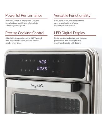 21.13 Quart Stainless Steel Digital Electric Multi-Function Air Fryer and Counter Top Oven in Silver