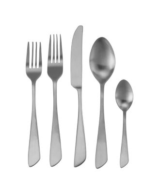 Gibbous 20 Piece Flatware Utensil Set, Stainless Steel Silverware Metal Service for 4 in Matte Silver