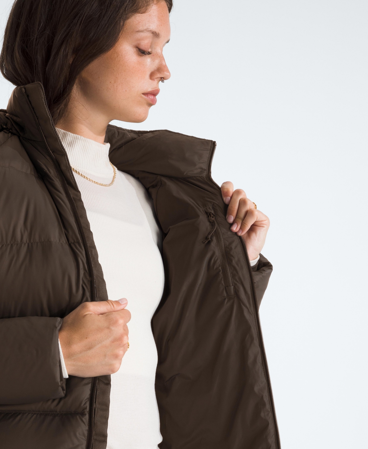 The North Face Women's Hydrenalite City Parka Hooded Jacket In Brown