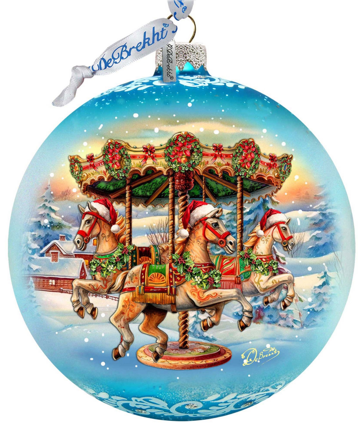 G.debrekht G. Debrekht Winter Carousel Le Glass Christmas Ornament In Multi