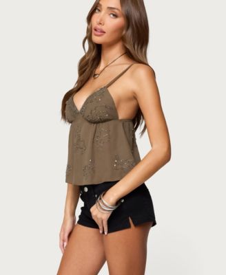 Women's Raia Beaded Babydoll Top