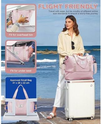 Travel Duffel Bag, Sports Tote Gym Bag, Shoulder Weekender Overnight Bag for Women