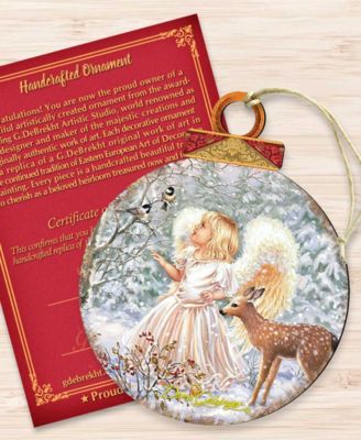 Woodland Angel Deer Christmas Ornament