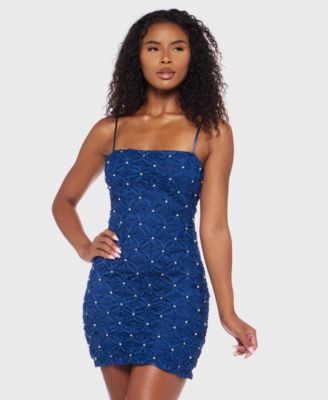 Alex & Sophia - Juniors' Embellished Soutache Bodycon Dress