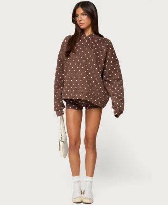 Women's Chelsie Polka Dot Foldover Shorts