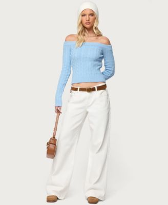 Women's Taniza Off Shoulder Cable Knit Sweater