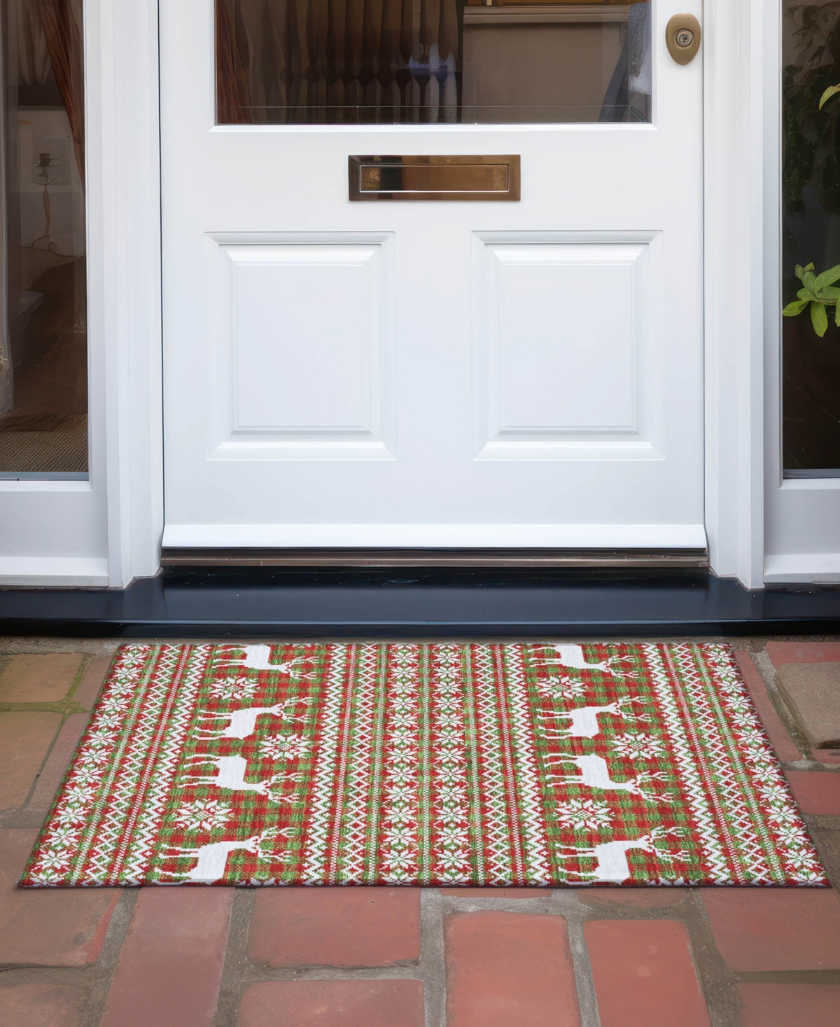 Addison Holiday Washable Indoor/outdoor Acn1820 1'8"x2'6" Area Rug In Green