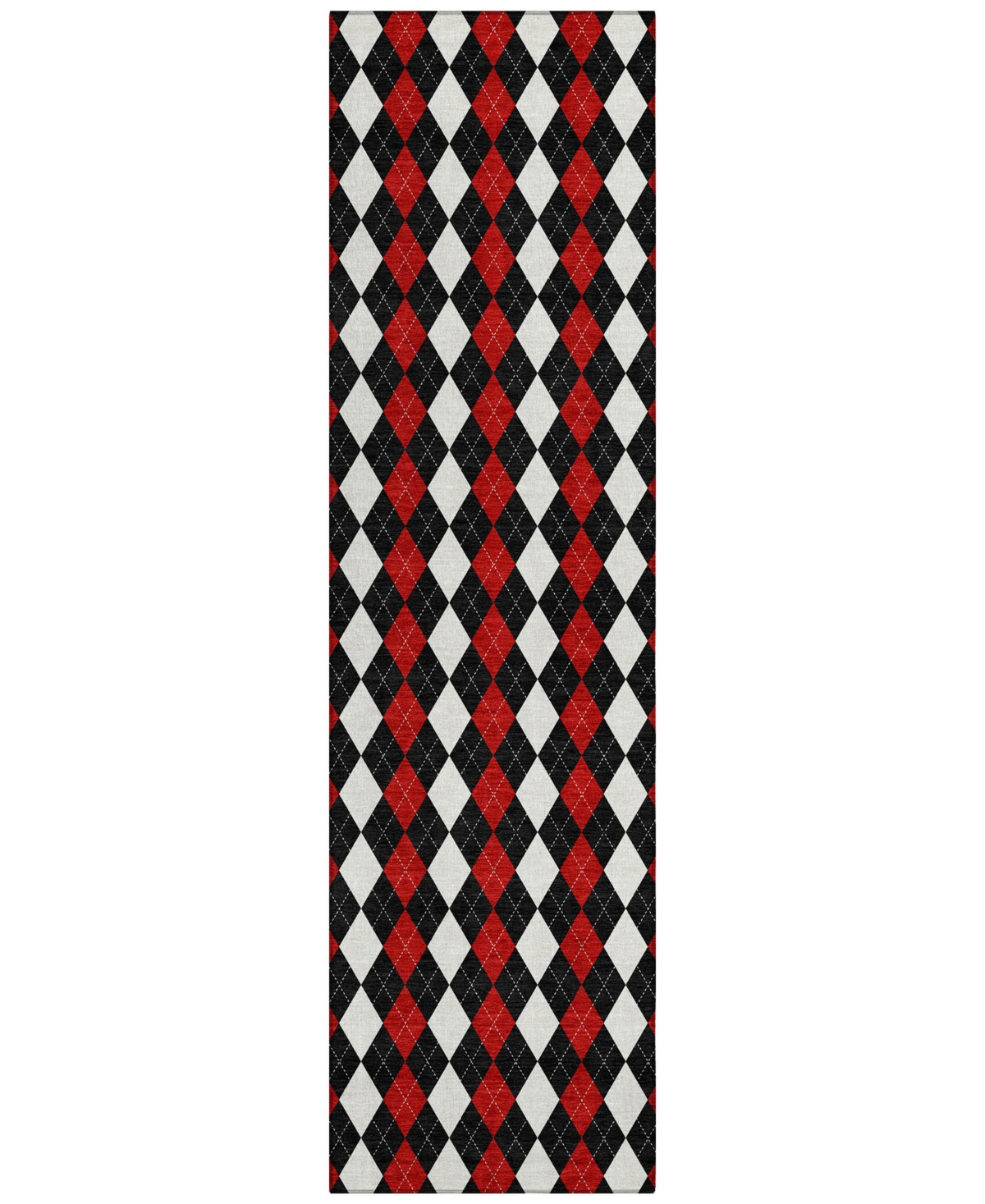 Addison Holiday Washable Indoor/outdoor Acn1812 2'3"x7'6" Runner Area Rug In Black