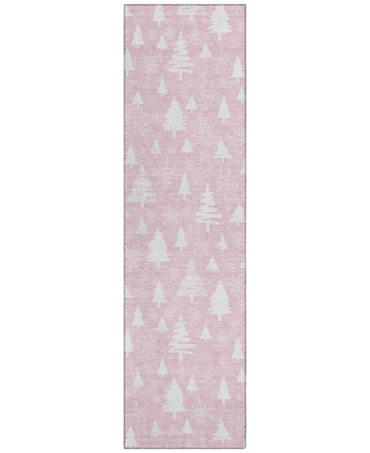Addison Holiday Washable Indoor/outdoor Acn1815 2'3"x7'6" Runner Area Rug In Pink