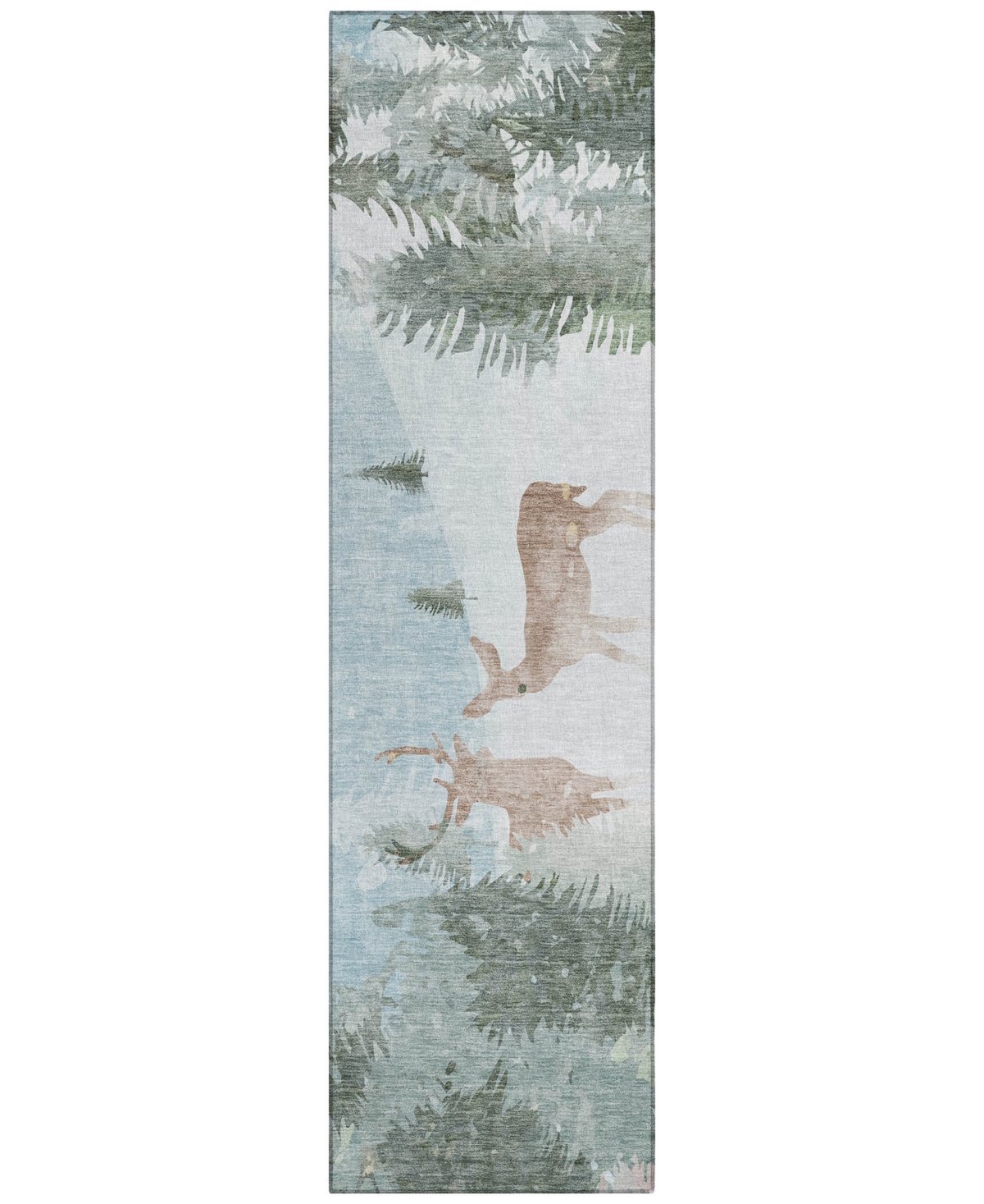 Addison Holiday Washable Indoor/outdoor Acn1821 2'3"x7'6" Runner Area Rug In Blue