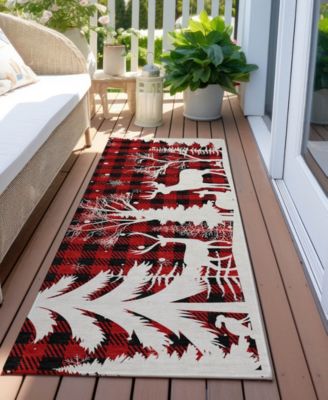Holiday Washable Indoor/Outdoor ACN1824 2'3"x7'6" Runner Area Rug