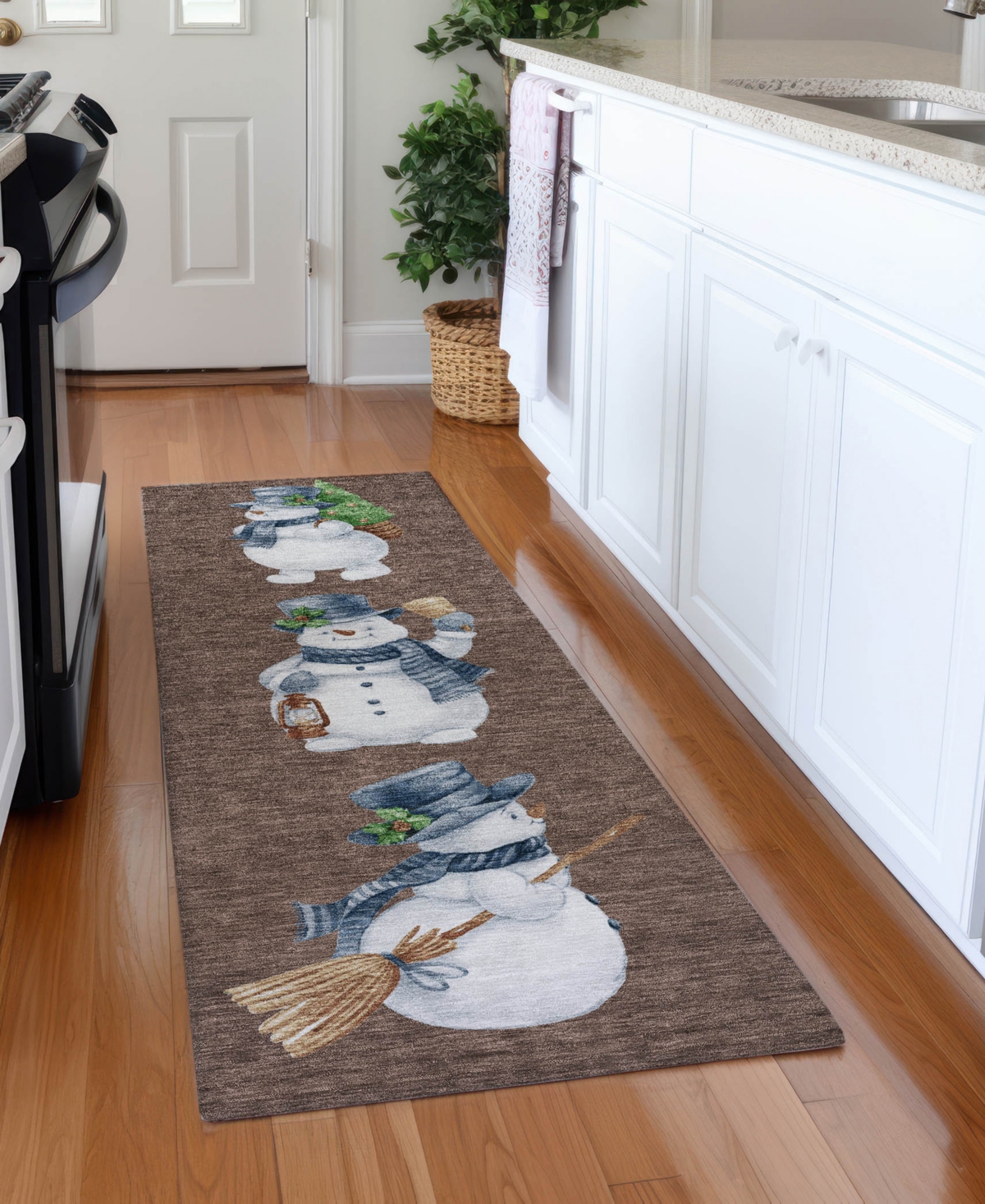 Addison Holiday Washable Indoor/outdoor Acn1826 2'3"x7'6" Runner Area Rug In Brown