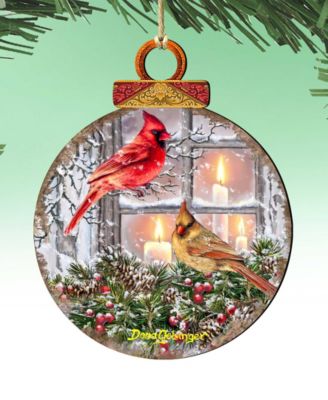 House Birds Christmas Wooden Ornament