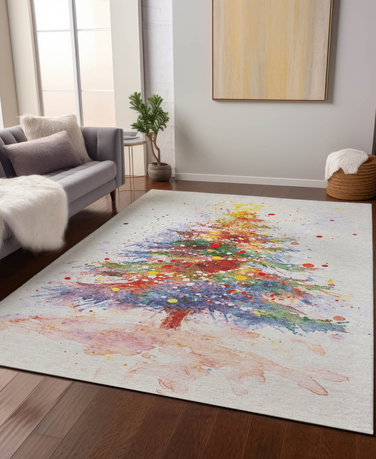 Addison Holiday Washable Indoor/outdoor Acn1809 5'x7'6" Area Rug In White