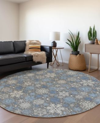 Holiday Washable Indoor/Outdoor ACN1823 8'x8' Round Area Rug