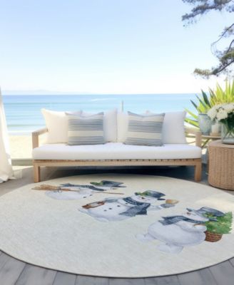 Holiday Washable Indoor/Outdoor ACN1826 8'x8' Round Area Rug