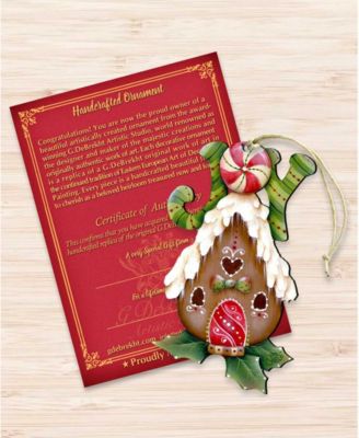 Joy Gingerbread House Holiday Ornament