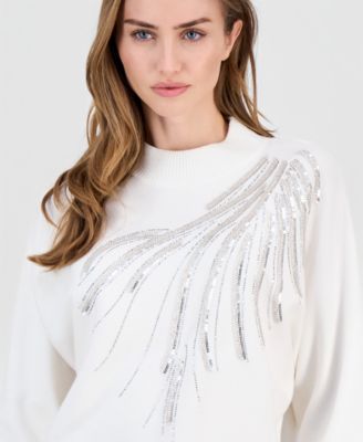 Women's Embellished Dolman-Sleeve Sweater