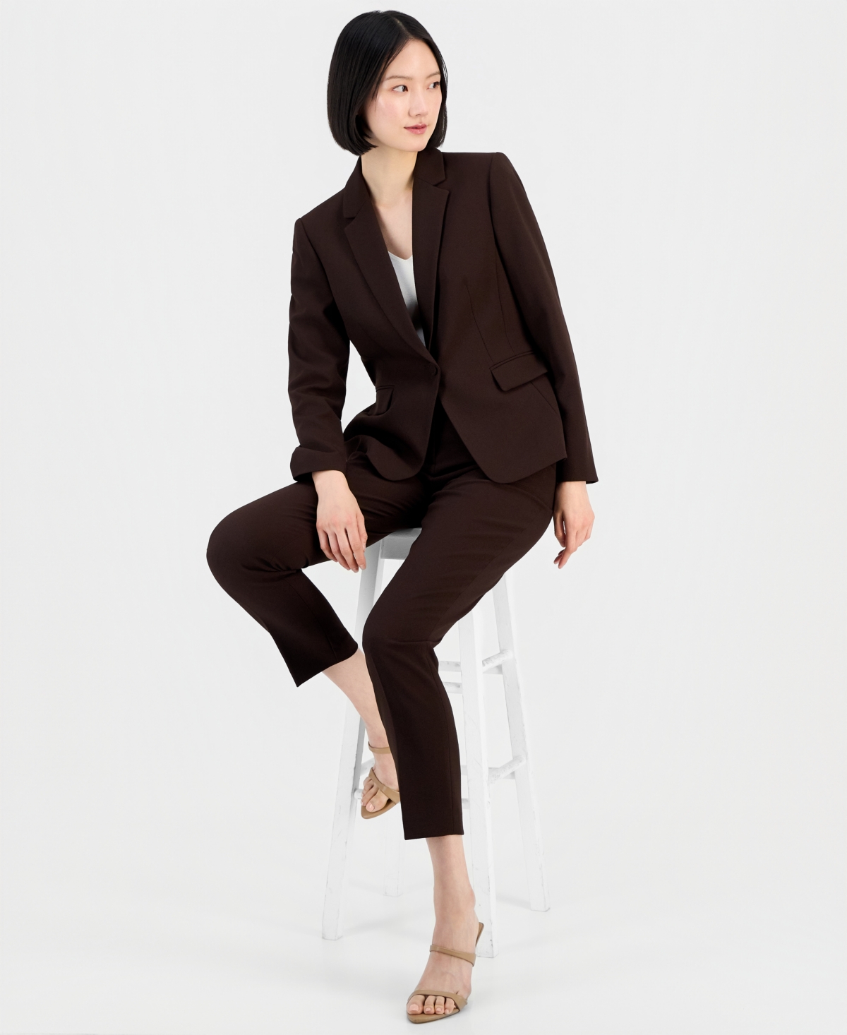 Tahari Asl Women's One-Button Pantsuit Set