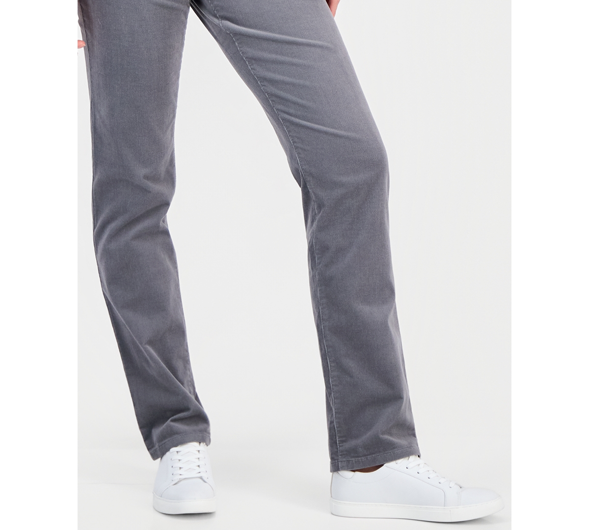 Style & Co Women's High-rise Straight Corduroy Jeans, Macy's Exclusive In Gray