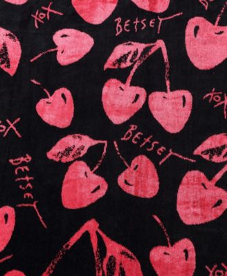 Cherry Love Printed Cotton Blend Beach Towel, 36" x72"