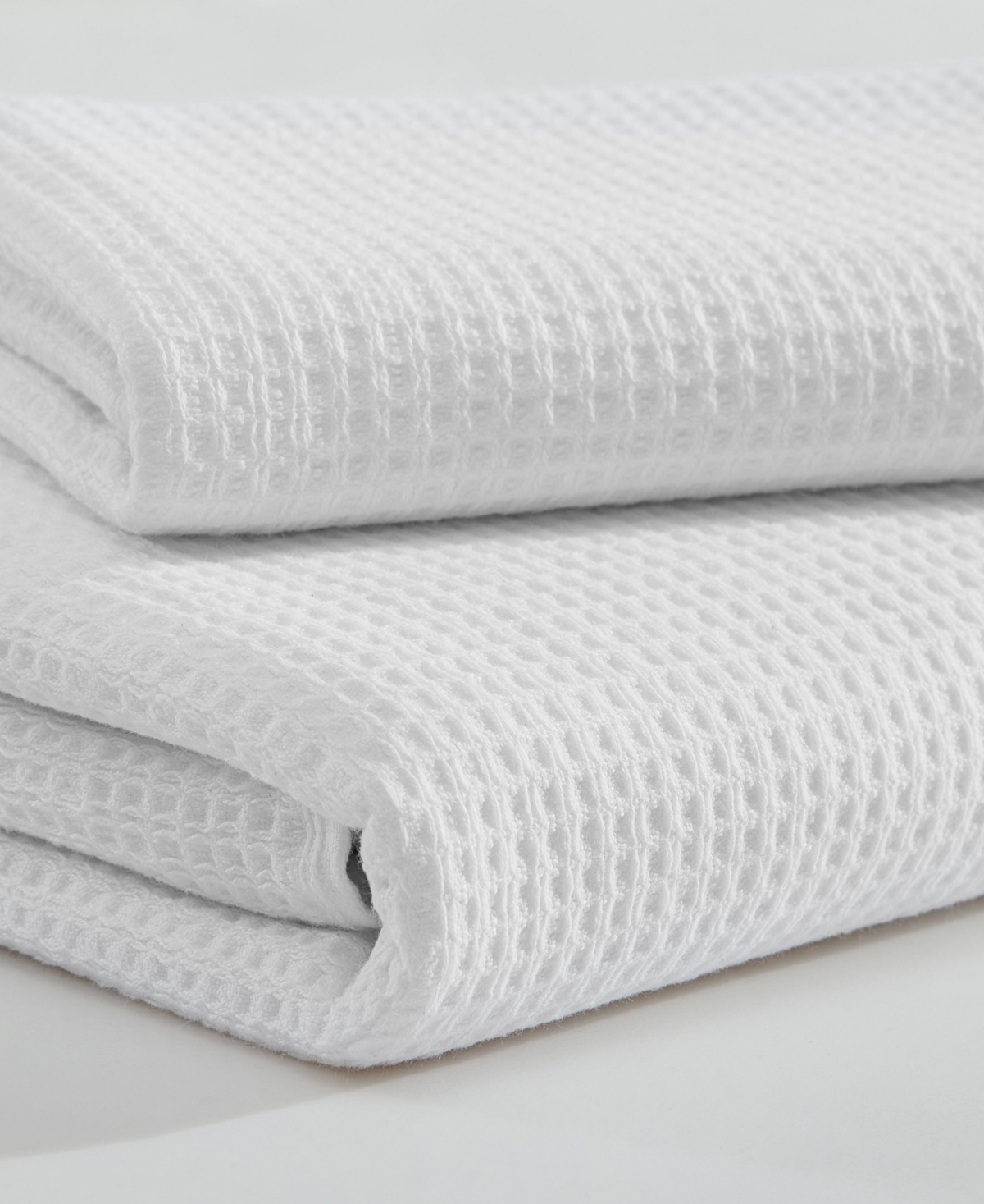 Calvin Klein Eternity Cotton Waffle 2-pc. Bath Towel Set, 64" X 34" In White