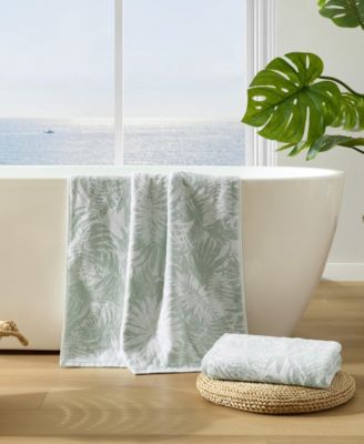 Lago Palm Cotton Jacquard 2-Pc. Bath Towel Set, 58" x 28"