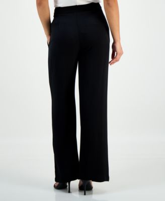 Petite Embellished High-Rise Wide-Leg Pants, Macy's Exclusive