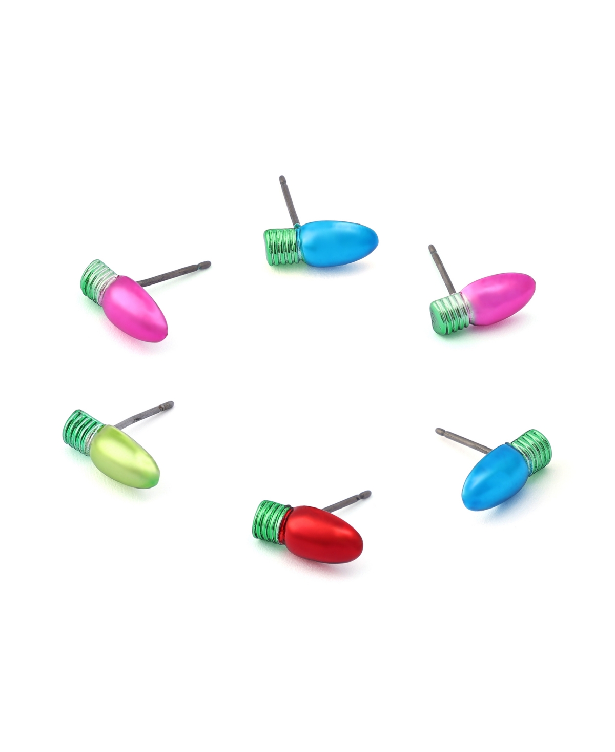 Betsey Johnson Multi-colored Santa Baby Christmas Lights 6-piece Stud Earring Set In Multi