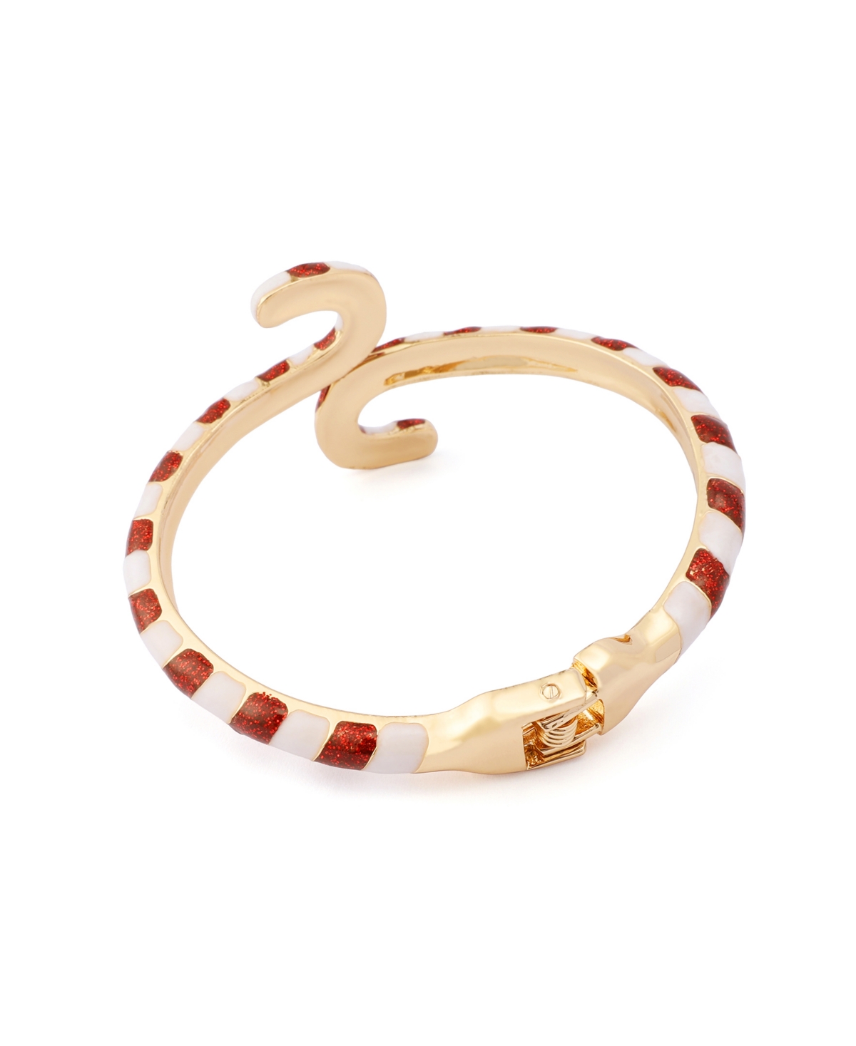 Betsey Johnson Red Santa Baby Candy Cane Bangle Bracelet In Multi