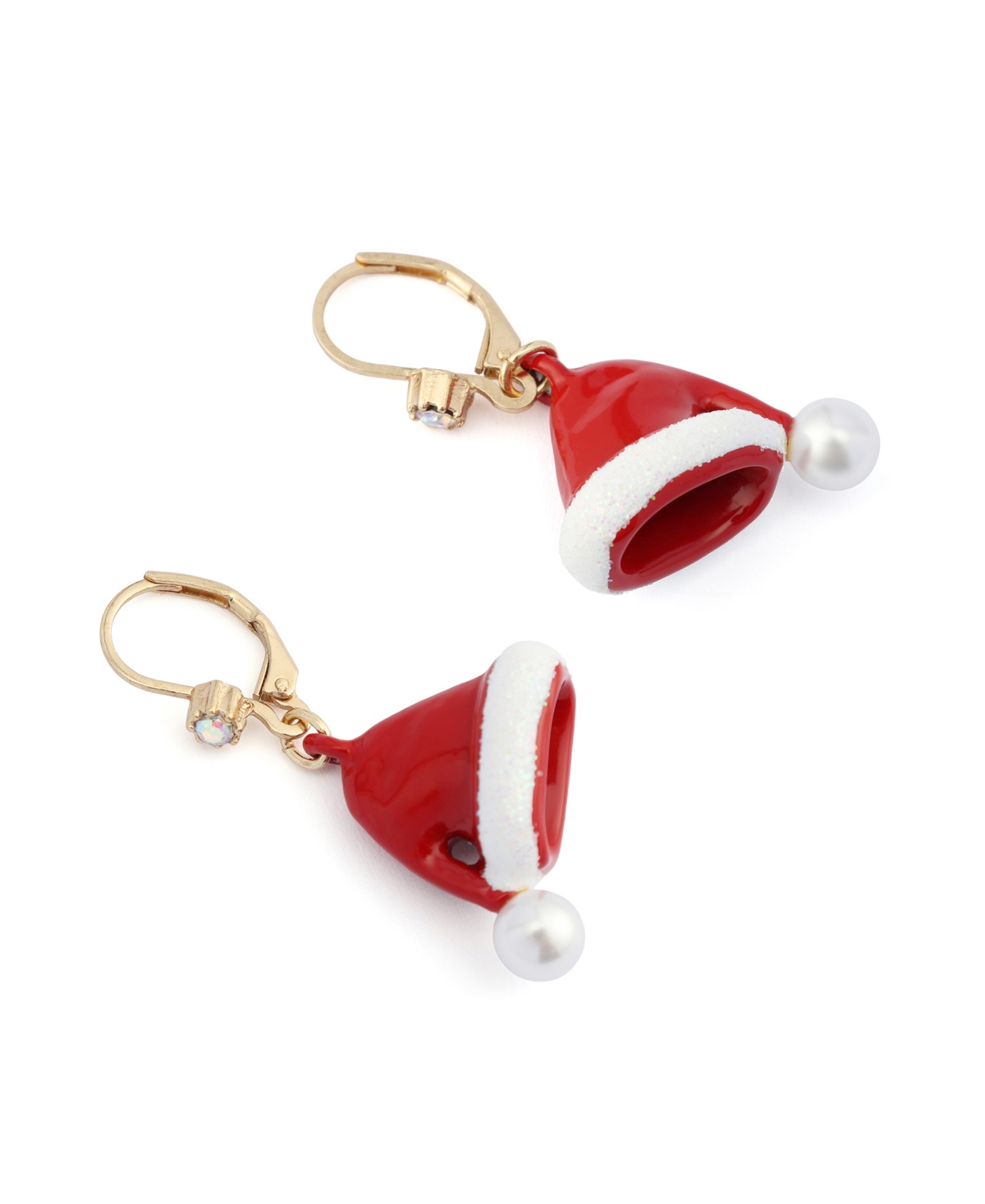 Betsey Johnson Faux Stone Santa Baby Santa Hat Drop Earrings In Red