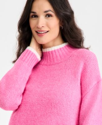 Women's Long-Sleeve Mock-Neck Sweater, Macy's Exclusive