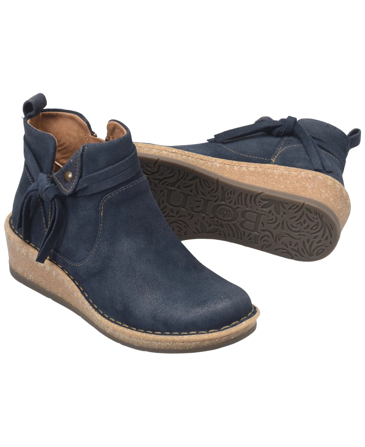 Born Women's Vaughn Round Toe Regular Booties In Blue