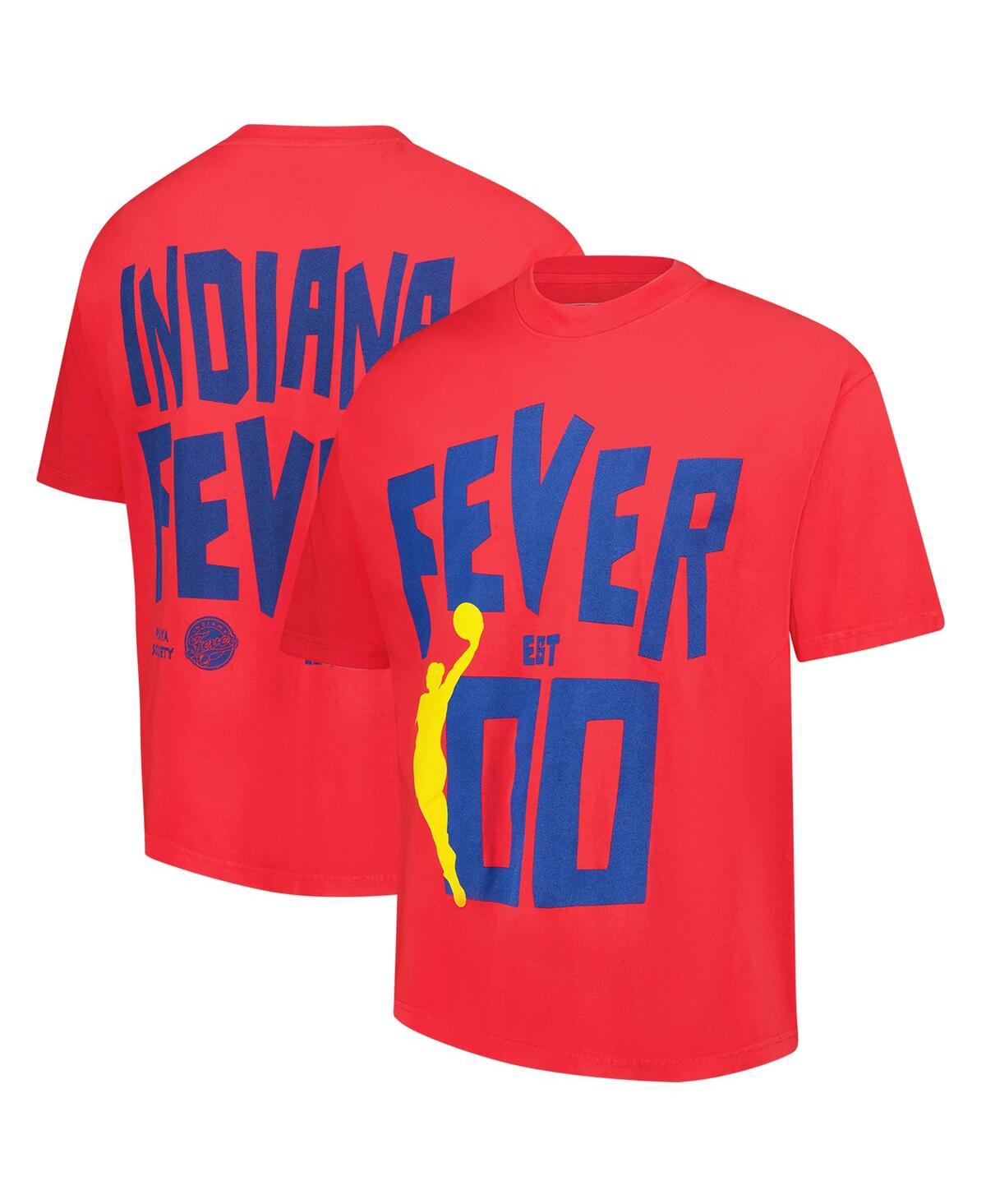 Playa Society Men's And Women's Red Indiana Fever Established 2000 Premium T-shirt In Multi