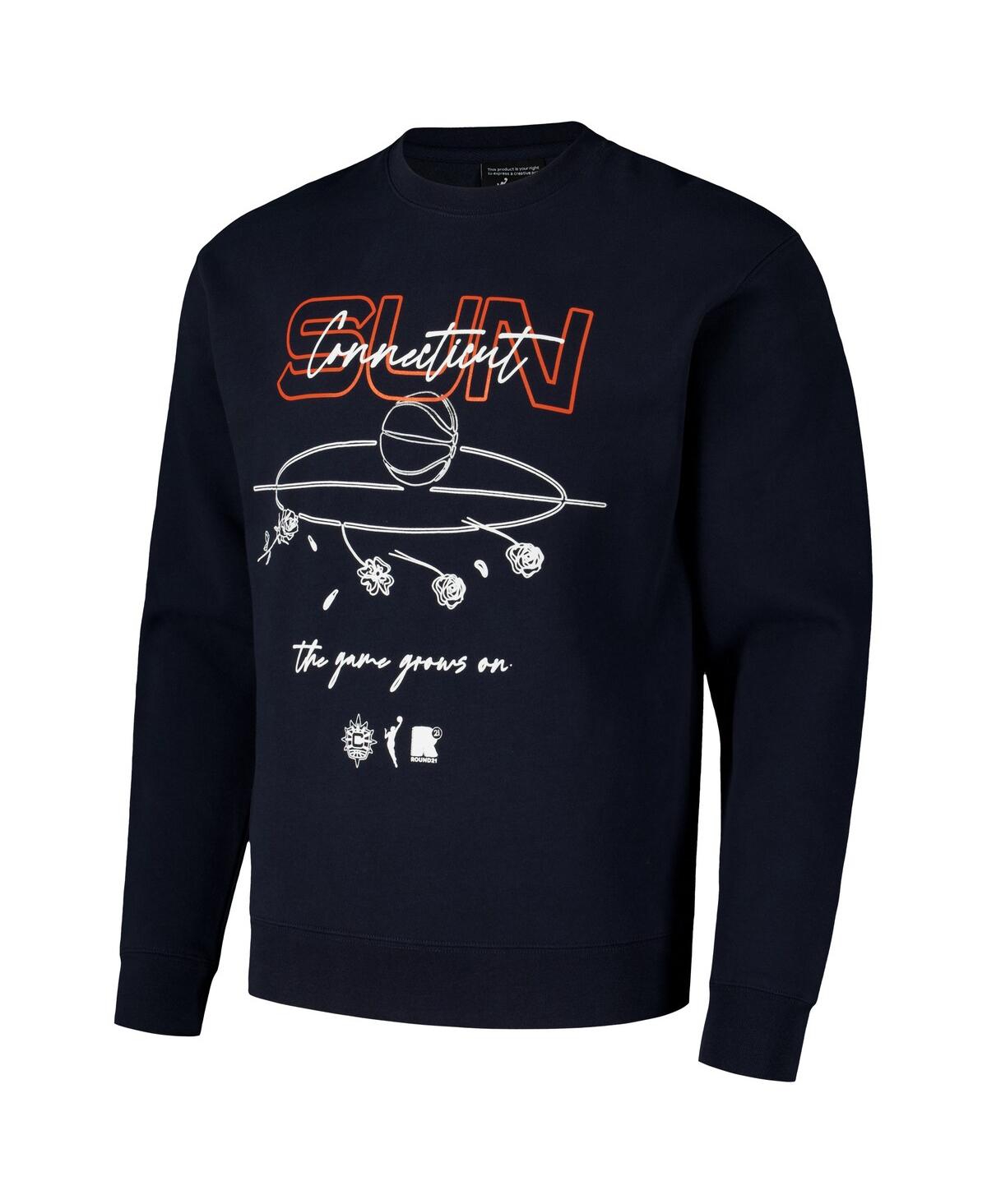 Round21 Men's And Women's Navy Connecticut Sun Bloom Crew Pullover Sweatshirt In Blue