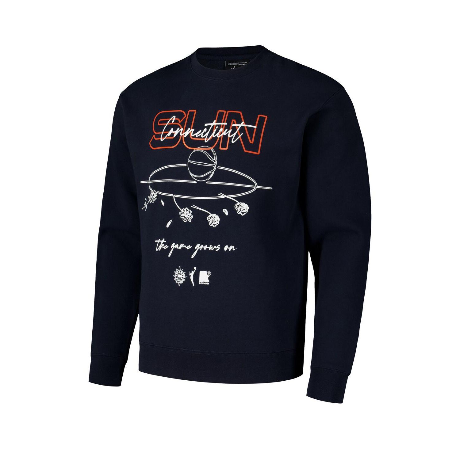 Men's and Women's Navy Connecticut Sun Bloom Crew Pullover Sweatshirt